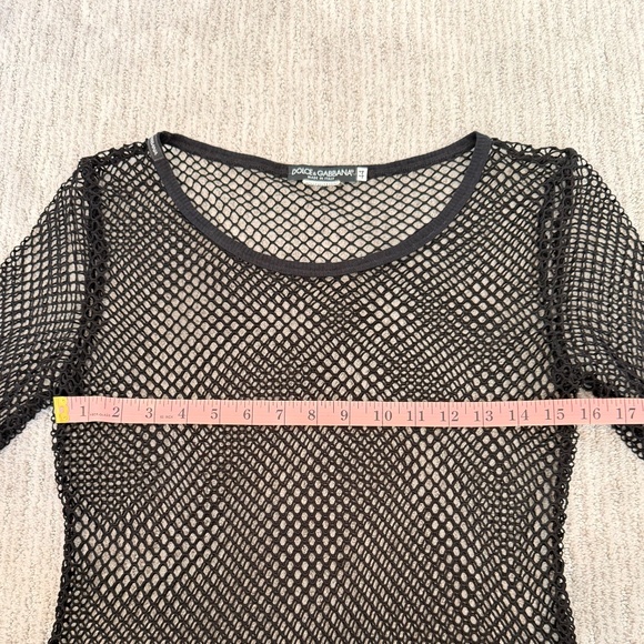 NWOT  DOLCE & GABBANA VTG 1990s Sheer Mesh 3/4 Sleeve Size 44  Goth - Picture 9 of 12